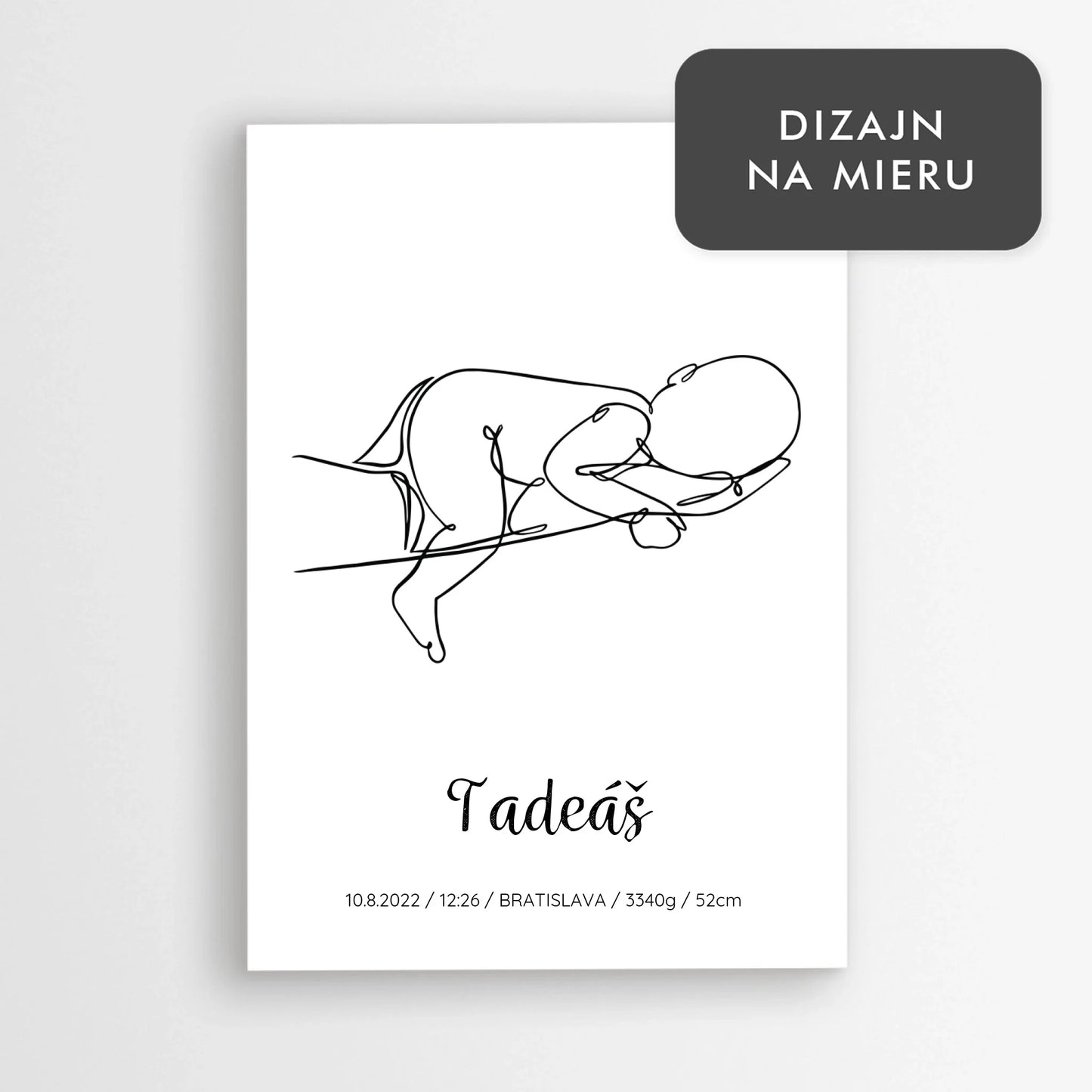 Dieťa na rukách - personalizovaný plagát