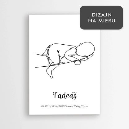 Dieťa na rukách - personalizovaný plagát