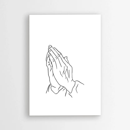 Moderný minimalistický plagát Božie ruky – náboženská ilustrácia do interiéru