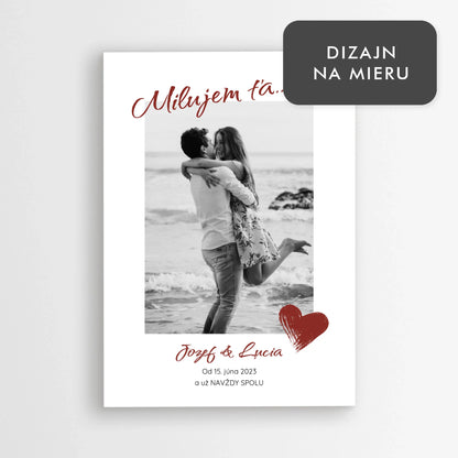 Romantický personalizovaný plagát – vaša fotografia a vlastný text