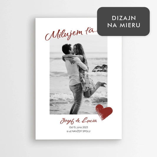 Romantický personalizovaný plagát – vaša fotografia a vlastný text
