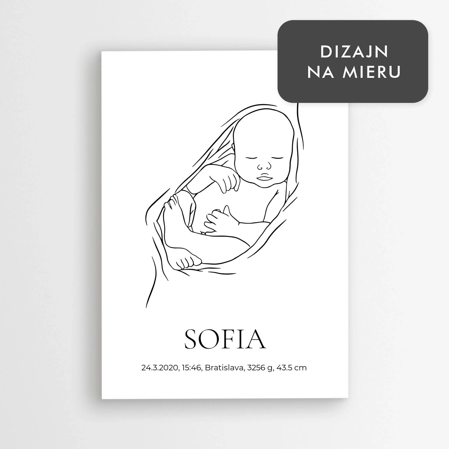Narodenie dieťatka - personalizovaný plagát
