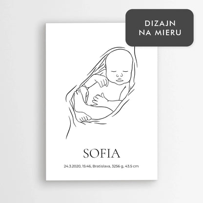 Narodenie dieťatka - personalizovaný plagát