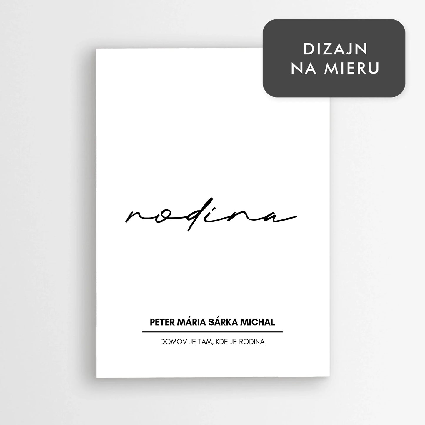 Personalizovaný plagát s menami členov rodiny