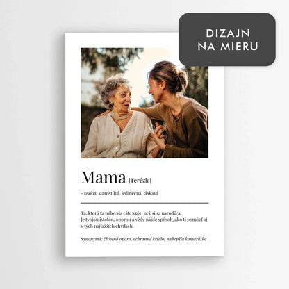 Personalizovaný plagát pre mamu s vašou fotkou a textom