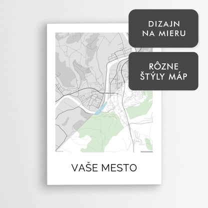 Personalizovaná mapa mesta – vyberte si miesto a doplňte názov