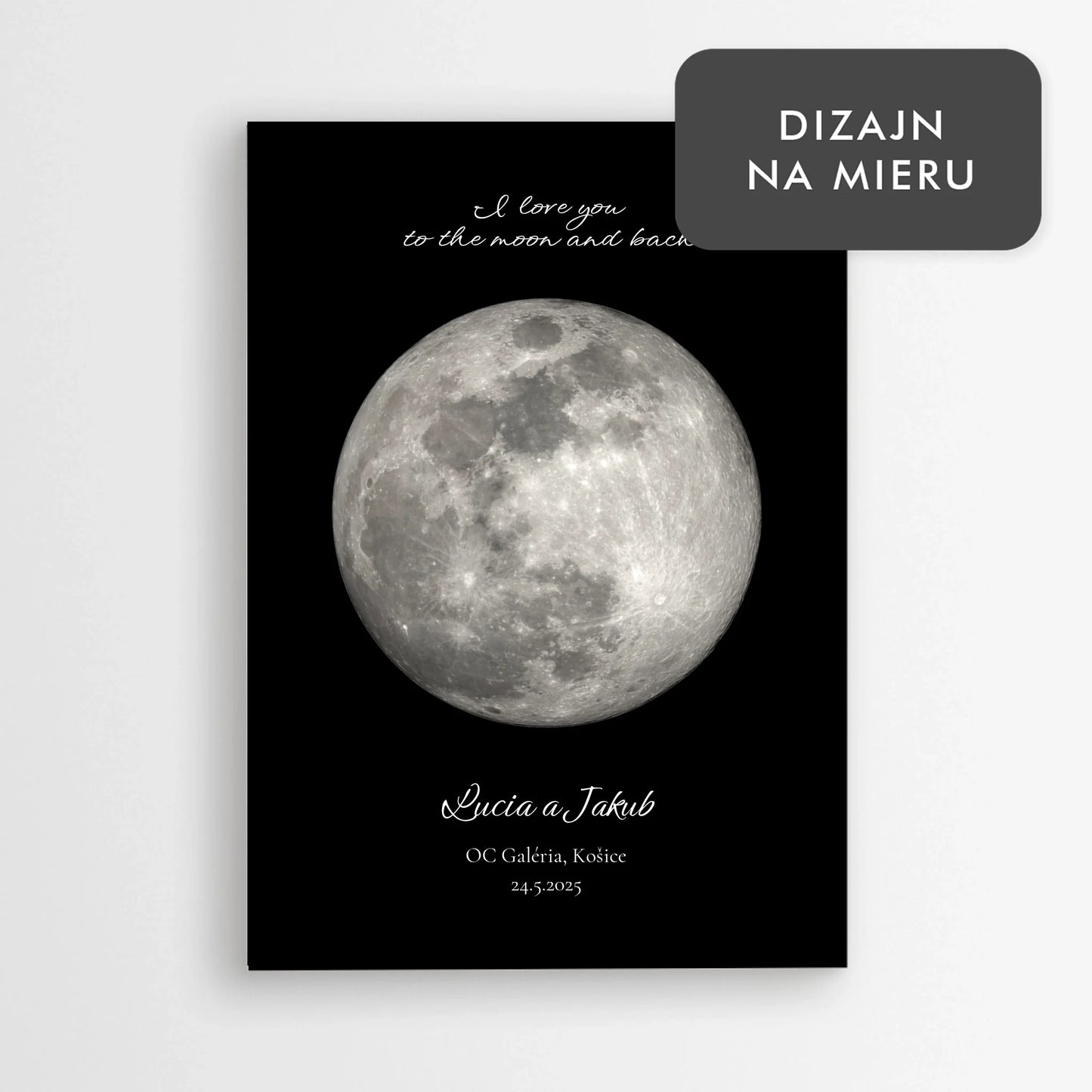 Personalizovaný plagát fázy mesiaca – noc, keď ste sa stretli | Mesiac podľa dátumu a miesta