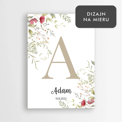 Plagát s menom a dátumom narodenia dieťaťa – personalizovaná dekorácia do detskej izby