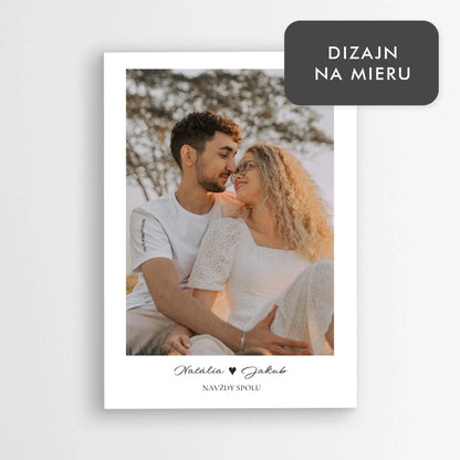 Personalizovaný plagát POLAROID – Vlastná fotka a text (Ideálny darček z lásky)